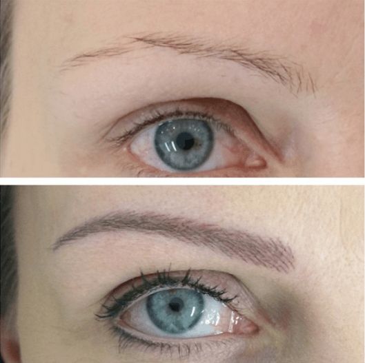 Пермаментный макияж до и после