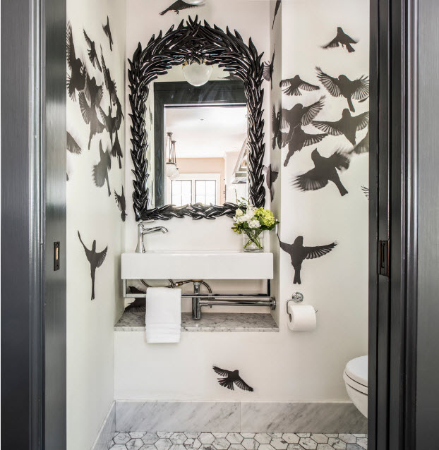Дизайн черно-белой ванной комнаты 40 фото сочетание с красным в интерьере варианты в черном цвете ванна в темных тонах в стиле лофт
