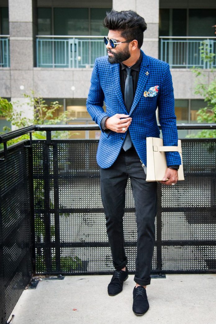 Что носить с синим пиджаком мужские