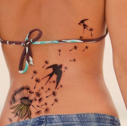 Идеи татуировок для девушек на пояснице