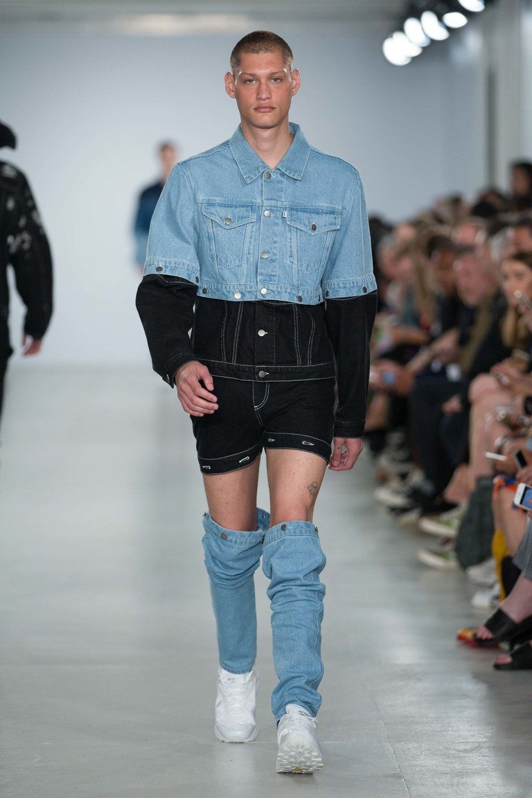 Мужская джинсовая одежда подиум