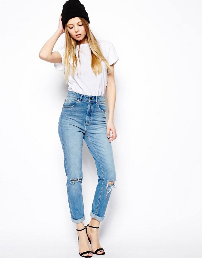 Высокие джинсы женские с чем носить