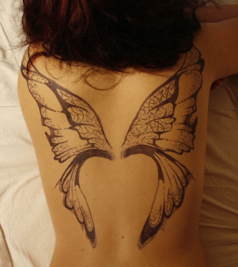 Тату Крылья бабочки на спине