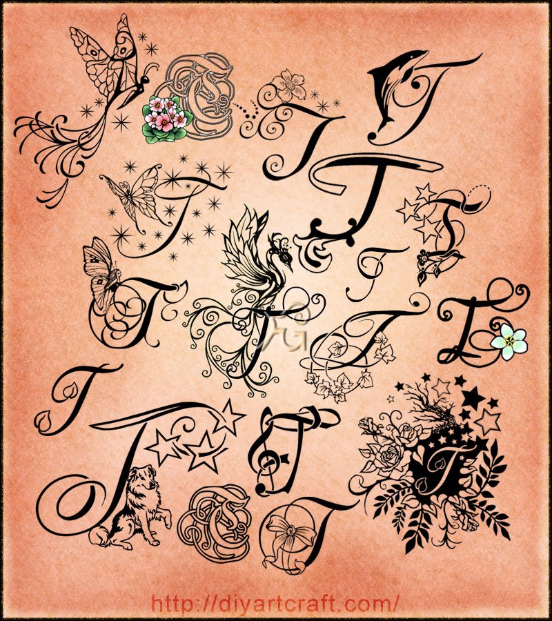 Оригинальные татуировки букв