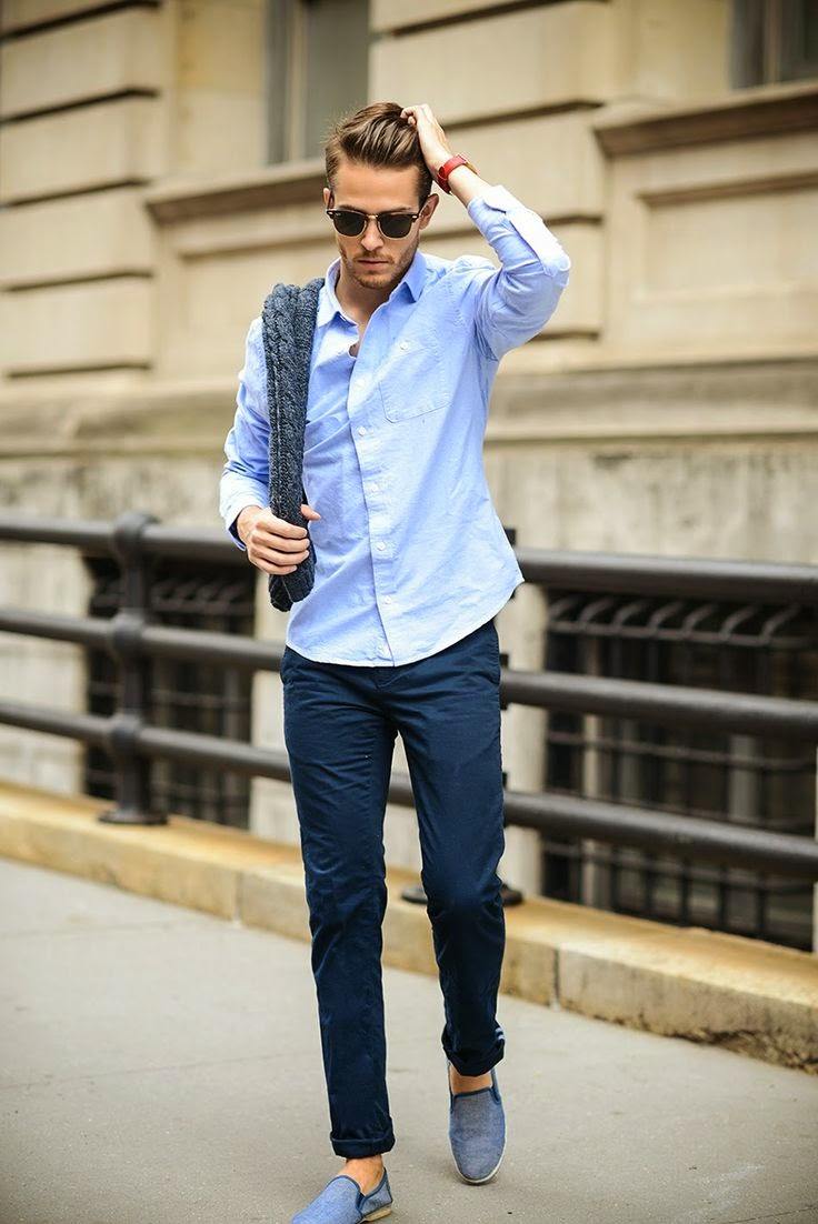 Светло синие джинсы мужские с чем носить
