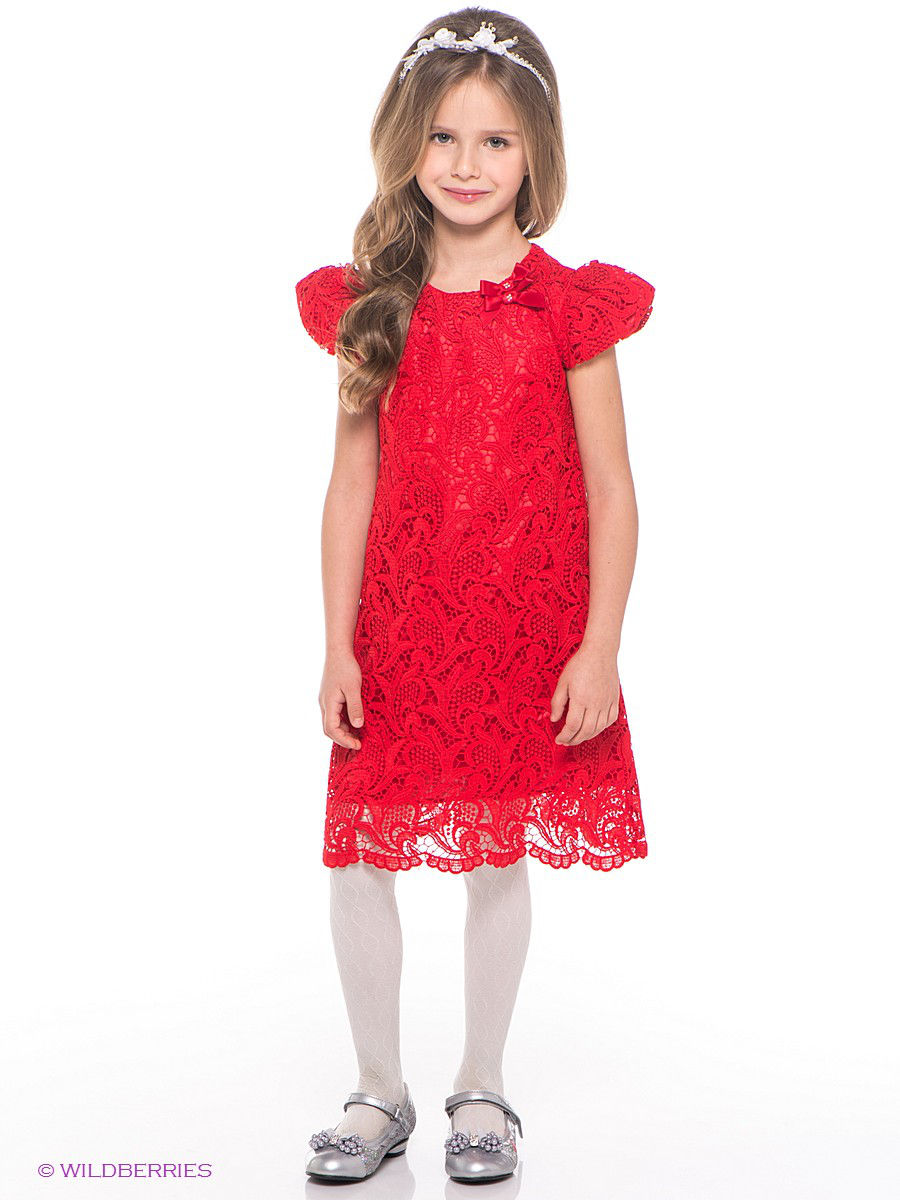 Платье красное для девочки стильное