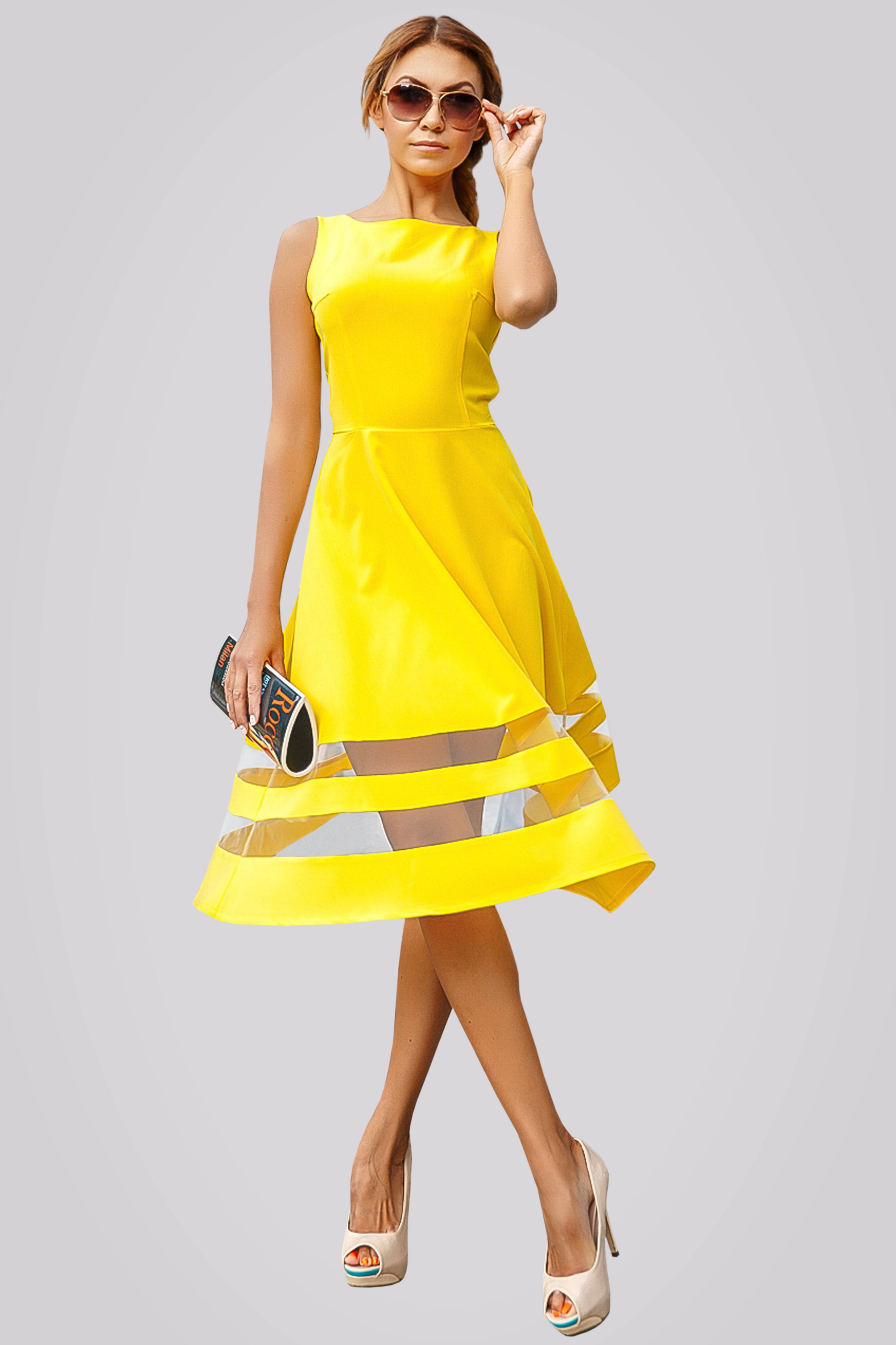 Платье женское желтое