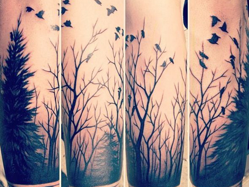 татуировка лес