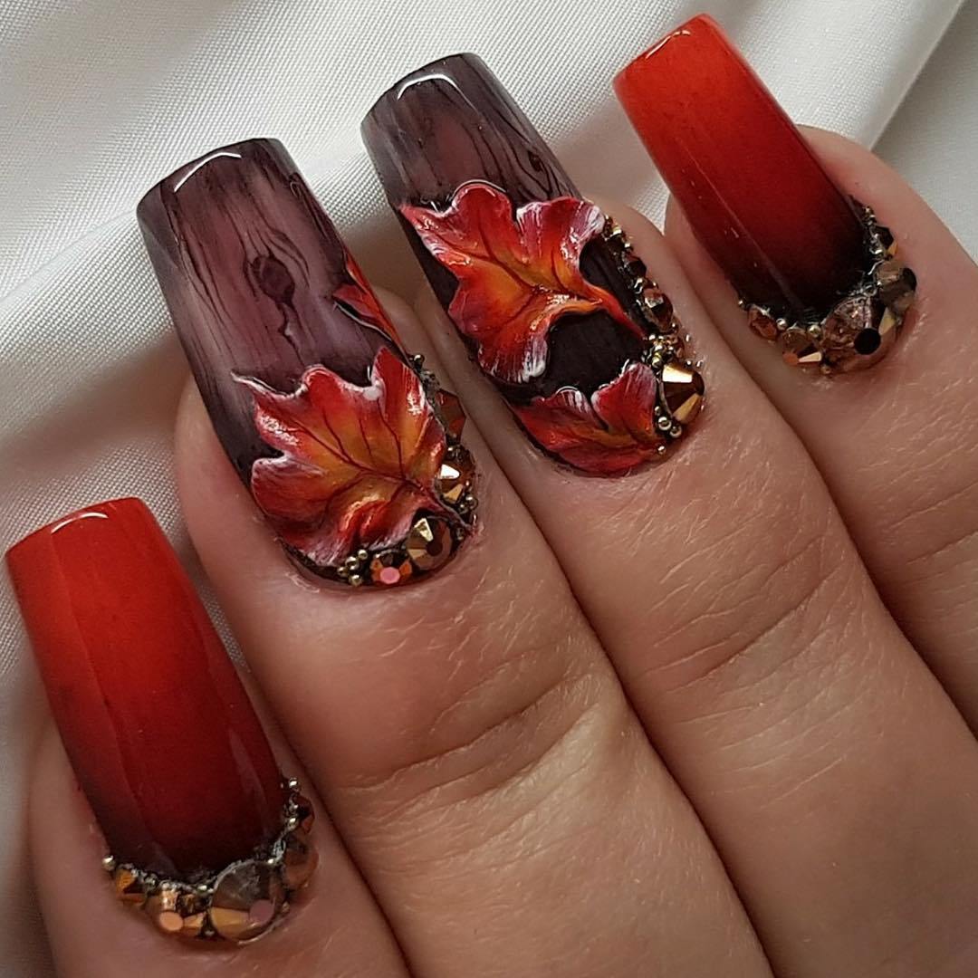 Красивый Осенний Дизайн Ногтей