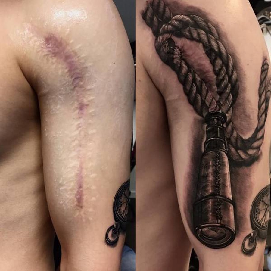 шрамы от порезов на руке татуировки
