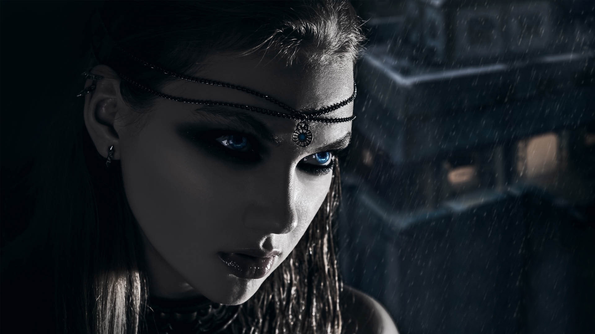 Исландское колдовство Fantasy-woman-pretty-blue-eyes-jewelry-raining-witch-26881