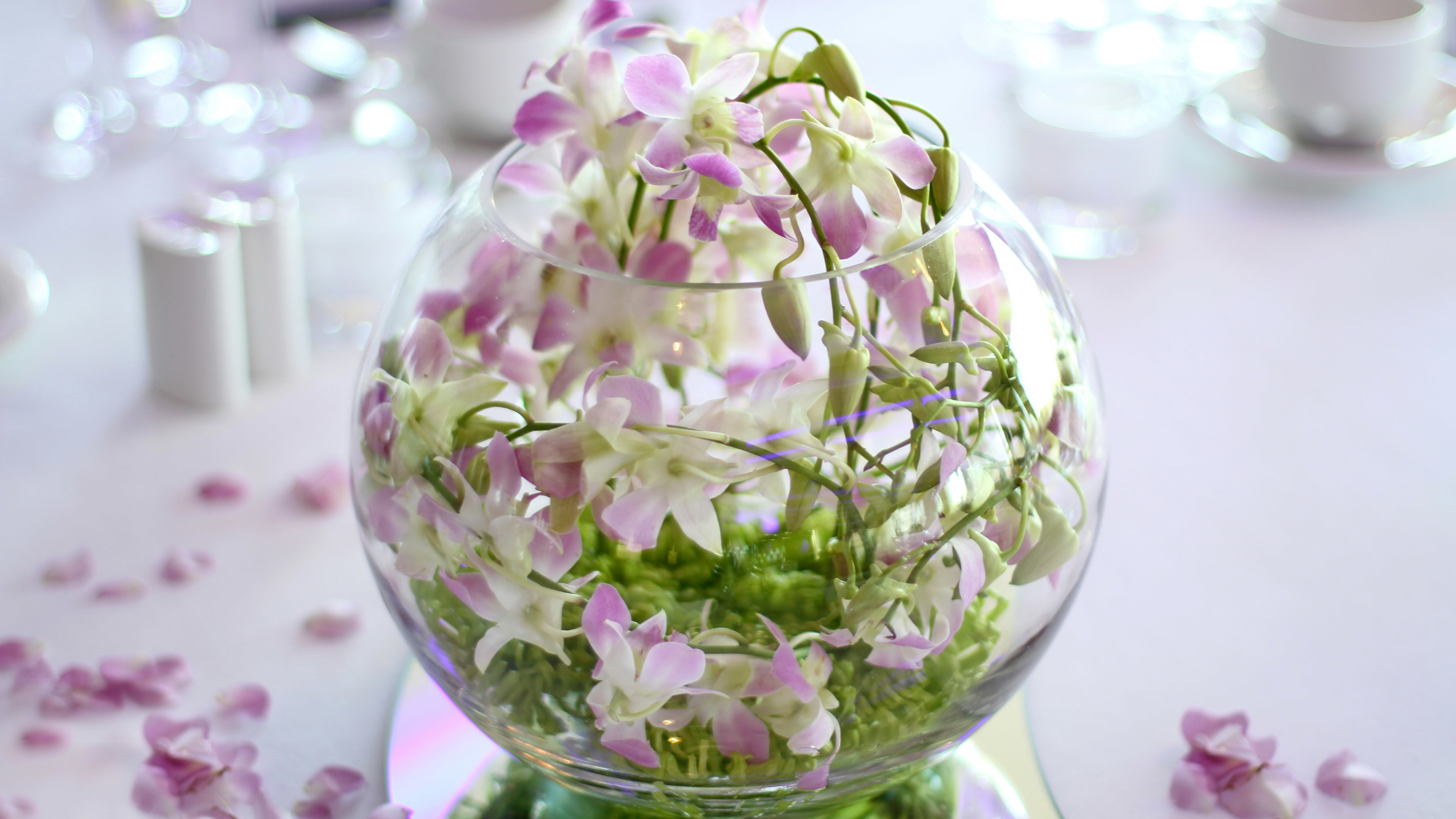 flowers in a glass bowl flower hd wallpaper 3840x2160 32485 Домострой