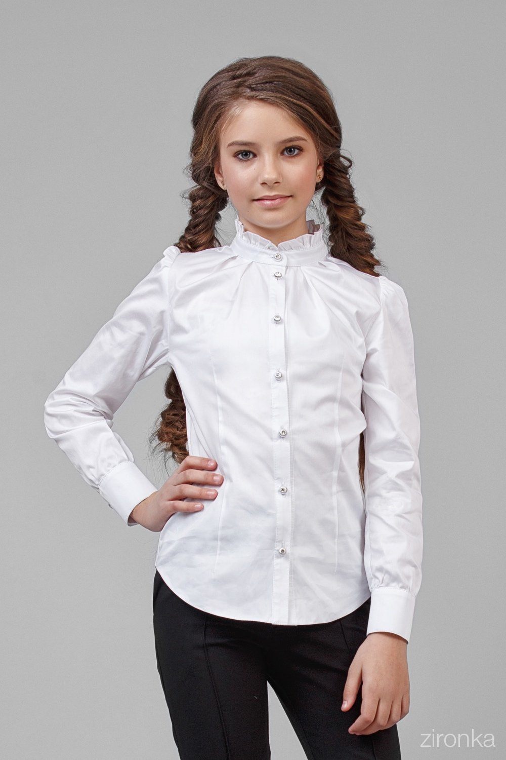 Рубашка белая Школьная для девочки