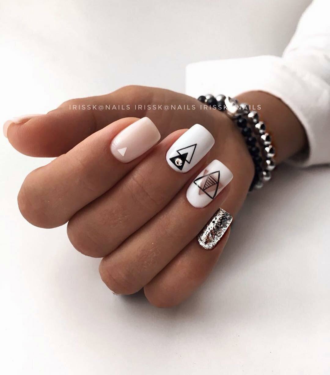 Белые ногти дизайн молодежные