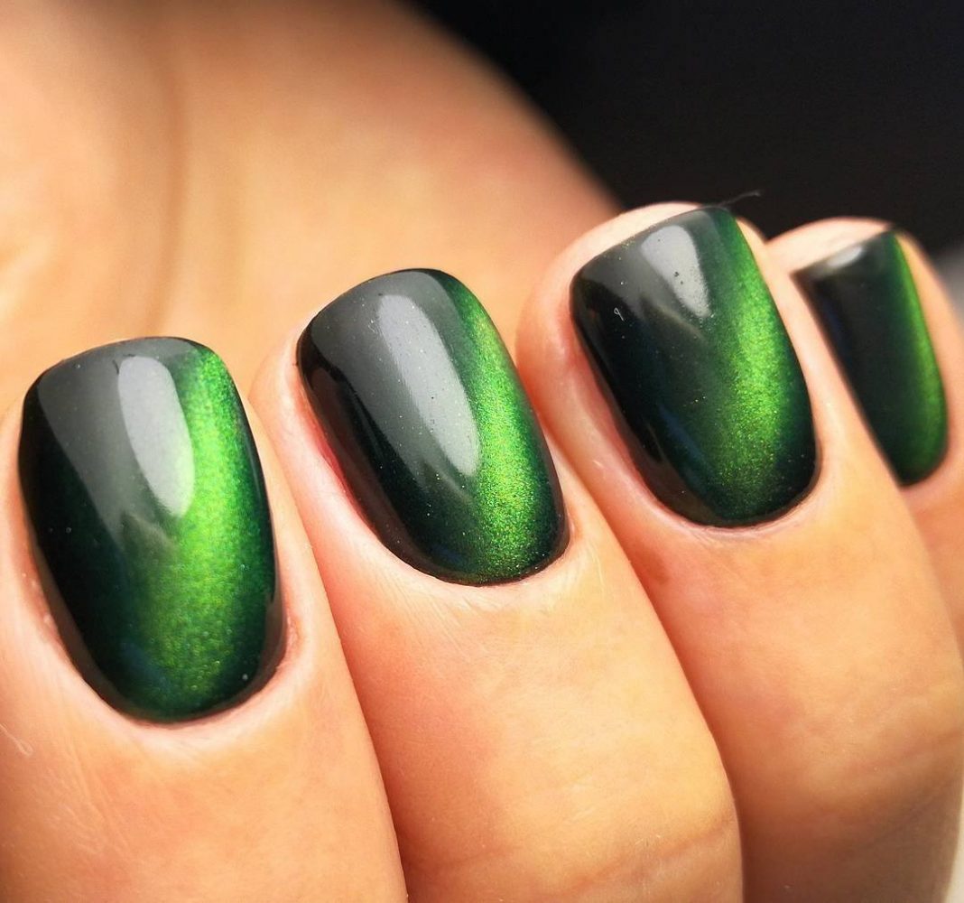 Зеленые ногти под гель лаком фото