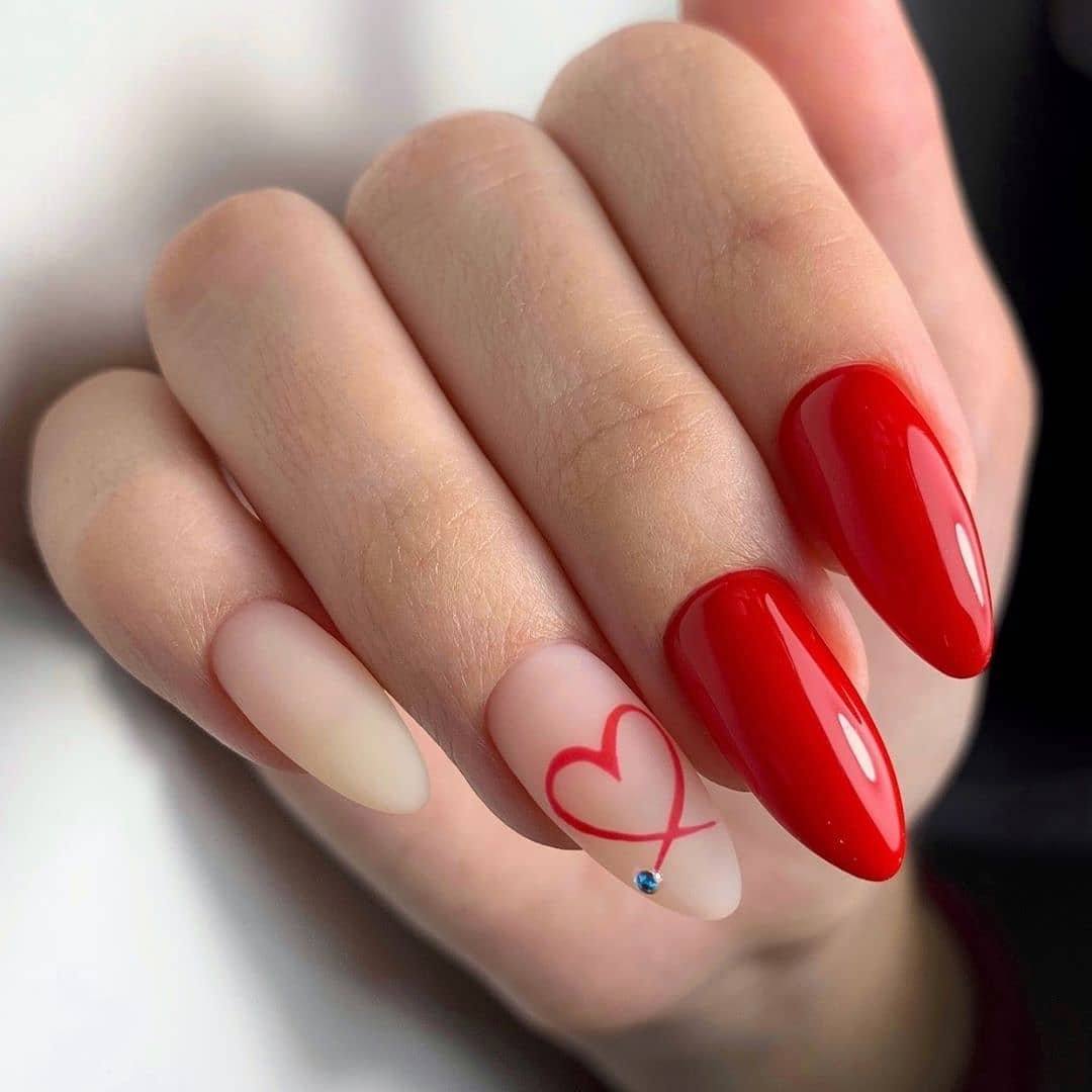 Дизайн Ногтей Красный С Цветами Фото