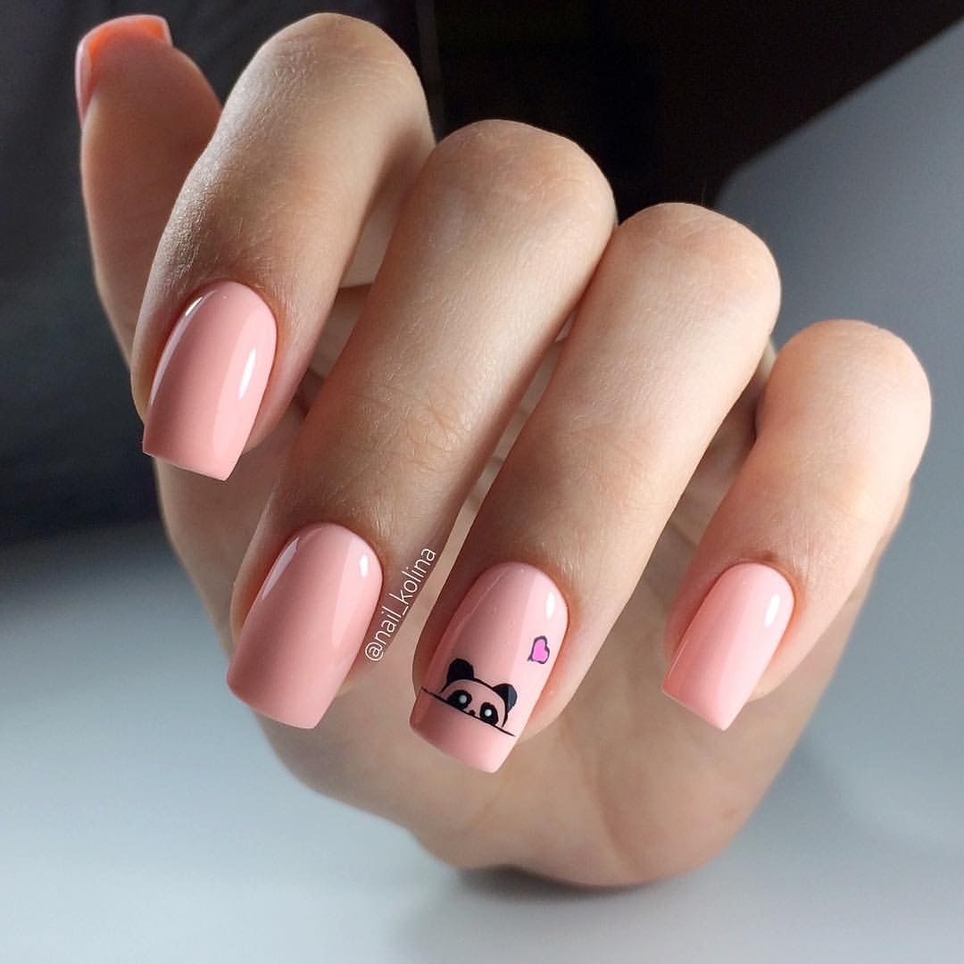Короткие Розовые Ногти Дизайн