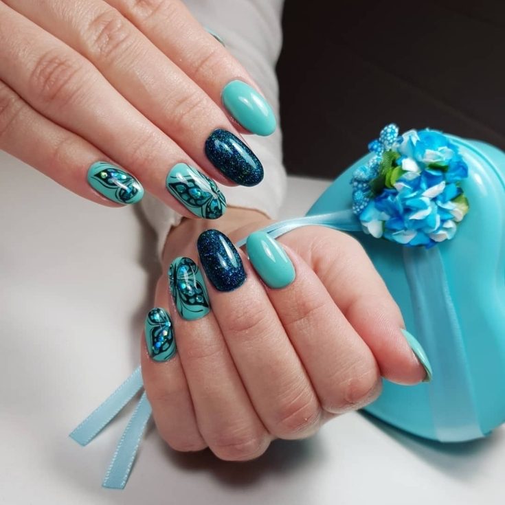 Фото ногтей в бирюзовом цвете фото